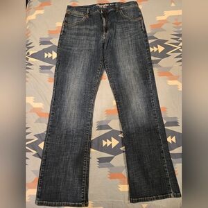Wrangler Retro Slim Boot Blue Jeans Mens 35 X 34